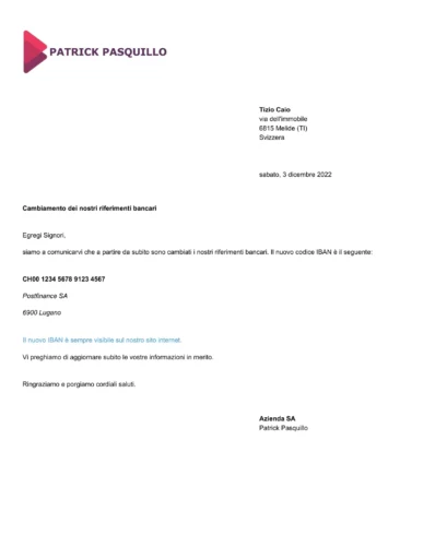 Lettera di esempio su Banana Contabilità per debitori, creditori e CRM di Patrick Pasquillo - Digital Maker e consulente software in Ticino Lettera di esempio su Banana Contabilità per debitori, creditori e CRM di Patrick Pasquillo - Digital Maker e consulente software in Ticino